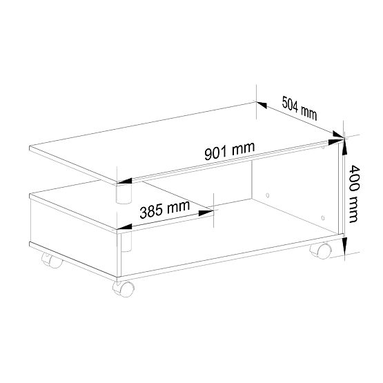 MASĂ DE CAFEA PE ROȚI VINI ALBĂ