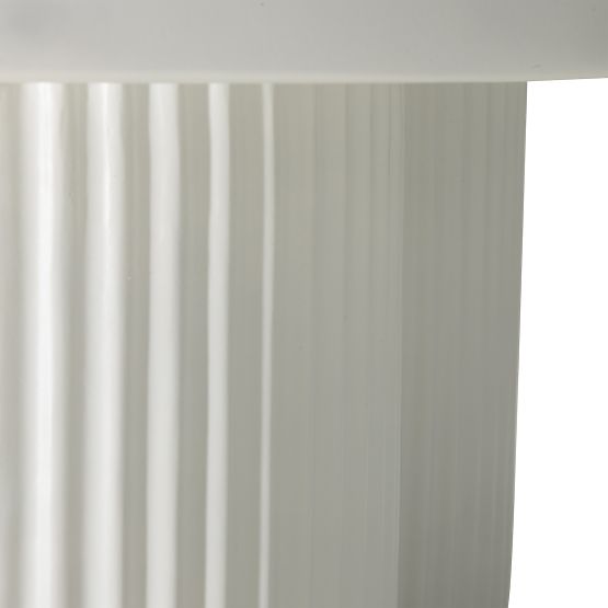 Masă de cafea Salerno 45 cm, rotundă, albă, cu caneluri