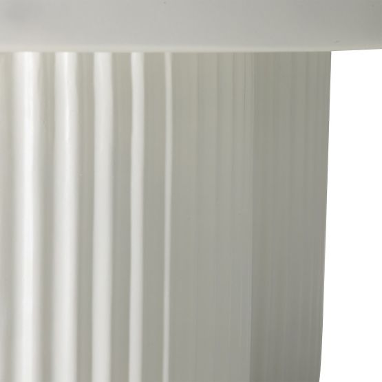 Masă de cafea Salerno 45 cm, rotundă, albă, cu caneluri
