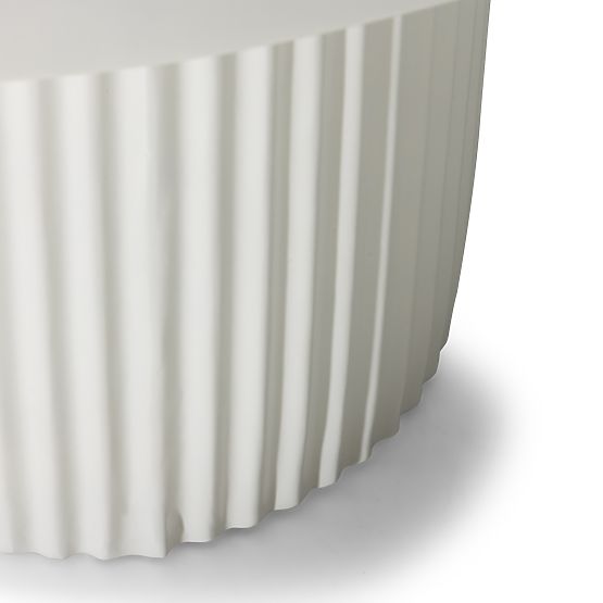 Masă de cafea Salerno 70 cm, rotundă, albă, cu striații