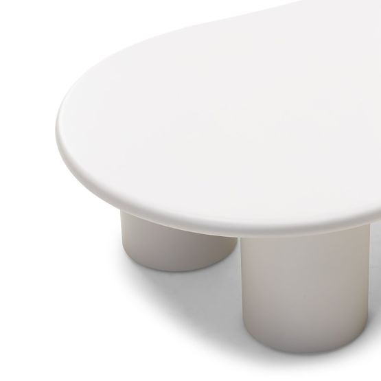 Masă de cafea Sucre gri-bej, mată, forme rotunjite
