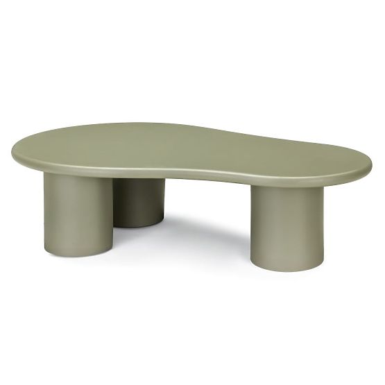 Masă de cafea Sucre verde măsliniu, mată, forme rotunjite