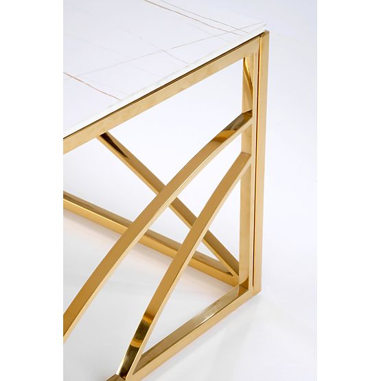 Masă de cafea UNIVERSE 3, marmură albă / auriu (2p=1buc)