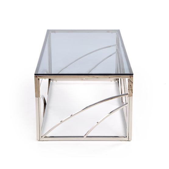 Masă de cafea UNIVERSE, cadru - argintiu, sticlă - fumurie (1p=1buc)