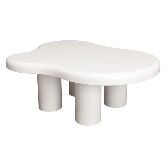 Masă de cafea Vercelli 100 cm, albă