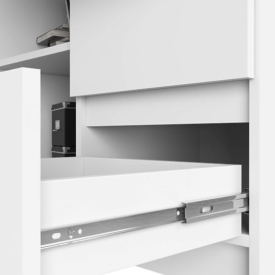 MASĂ DE COLȚ B16 124 cm DREAPTA 3 SERTARE PK ALB