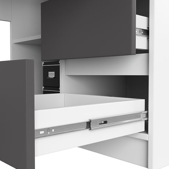 MASĂ DE COLȚ B20 CLP DREAPTA PK ALB / GRI