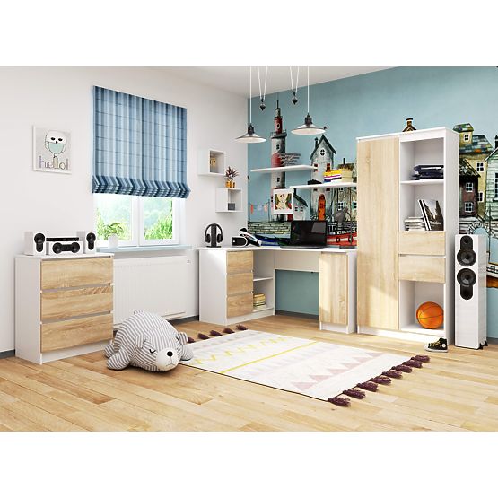 MASĂ DE COLȚ B20 CLP STÂNGA PK ALB / SONOMA