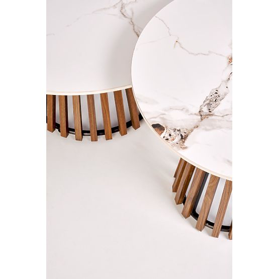 Masă de conferință CARINA marmură bej / nuc (2p=1buc)