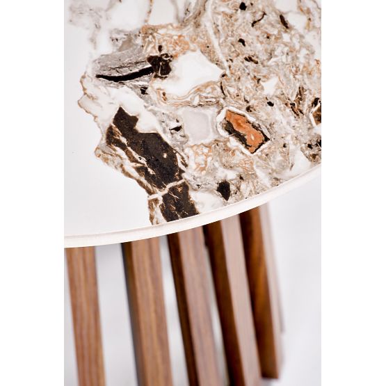 Masă de conferință CARINA_S marmură bej / nuc (2p=1buc)