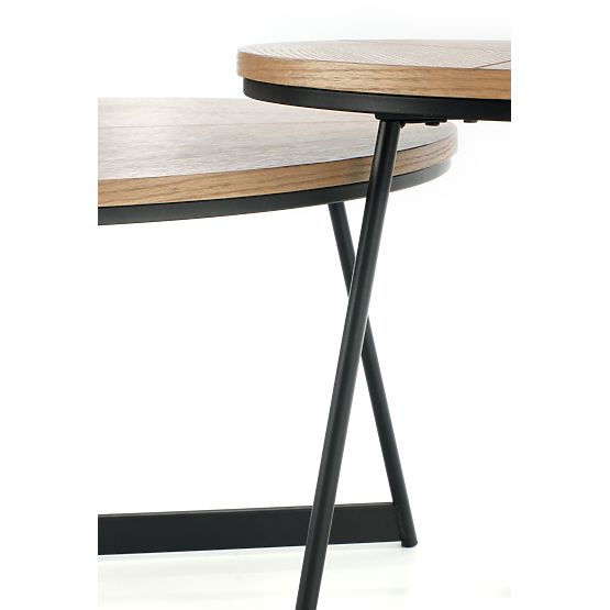 Masă de conferință KARIDA-S stejar natural/negru (1p=1buc)