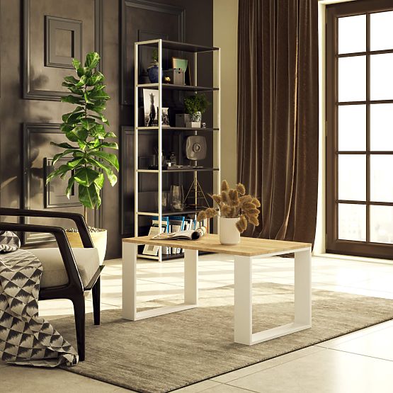 MASĂ DE CONFERINȚĂ NOX STEJAR SONOMA / ALB