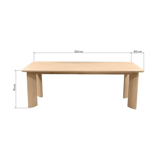 Masă de dining Bali 220 cm, alb crem