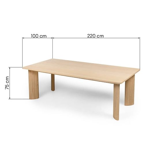 Masă de dining Bali 220 cm, alb crem