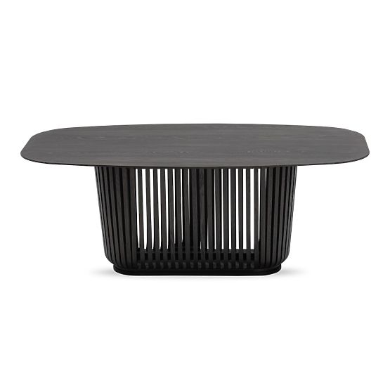 Masa de dining cu lamele Araia frasin negru