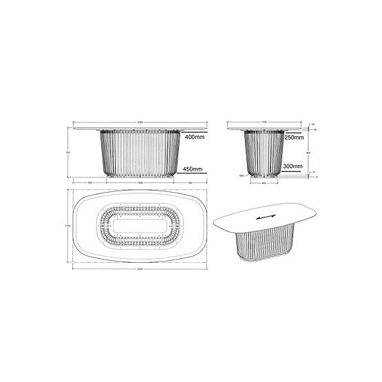Masa de dining cu lamele Araia frasin negru