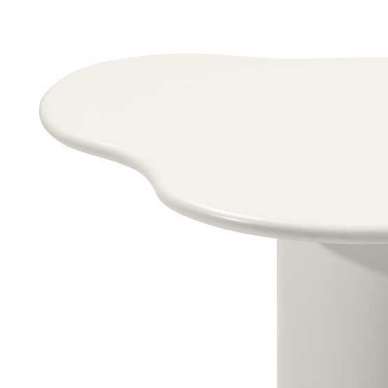 Masă de dining Pinar 180 cm, bej-gri, forme rotunjite