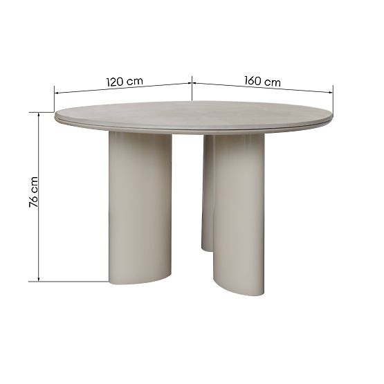 Masă de dining Rio 160 cm, bej deschis/marmură
