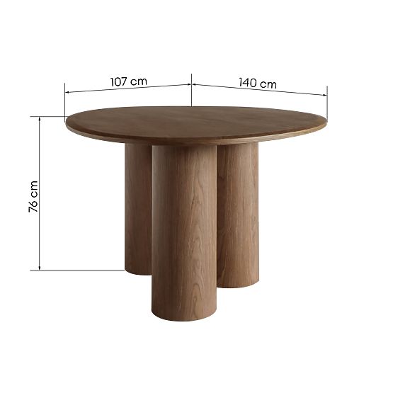 Masă de dining Vesper 140 cm, nuc