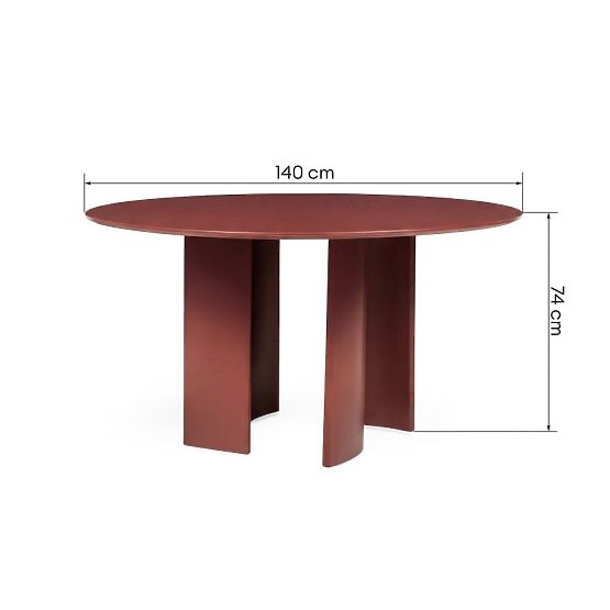 Masă de grădină Amarello 140 cm, aluminiu, rotundă, maro vin