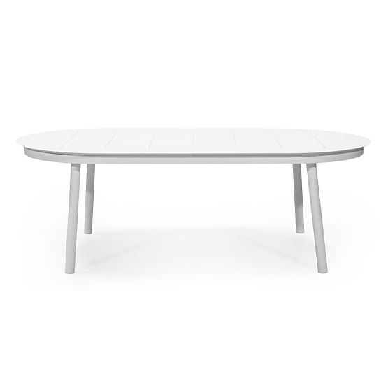 Masă de grădină extensibilă Marinelli 230-300 cm, aluminiu, albă