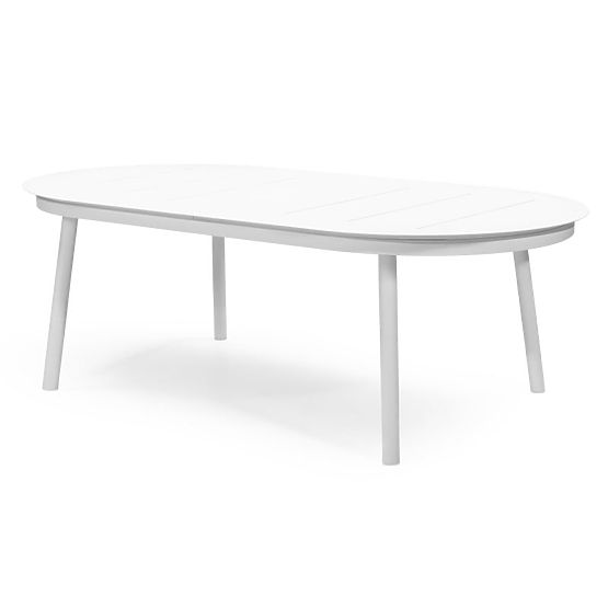 Masă de grădină extensibilă Marinelli 230-300 cm, aluminiu, albă
