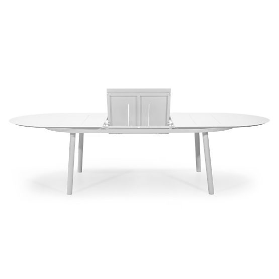 Masă de grădină extensibilă Marinelli 230-300 cm, aluminiu, albă