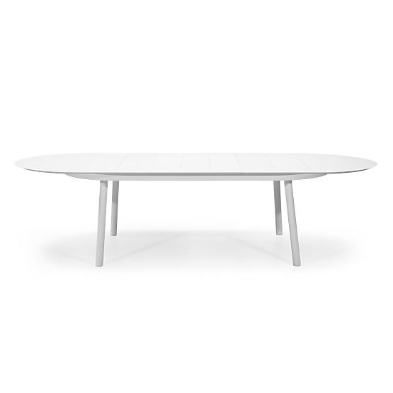 Masă de grădină extensibilă Marinelli 230-300 cm, aluminiu, albă