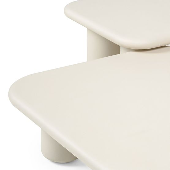 Masă de grădină Vibonis 70 cm, pătrată, din ciment, bej deschis