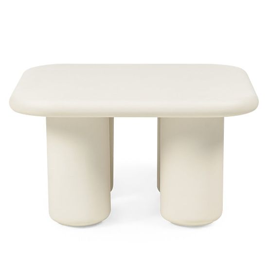 Masă de grădină Vibonis 70 cm, pătrată, din ciment, bej deschis