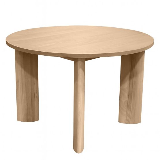 Masă de sufragerie Bali 120 cm, rotundă, alb crem