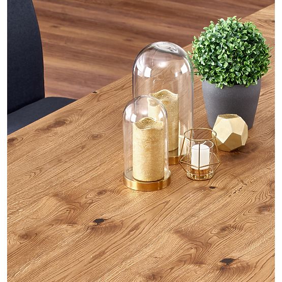 Masă de sufragerie PEREZ - stejar deschis/negru