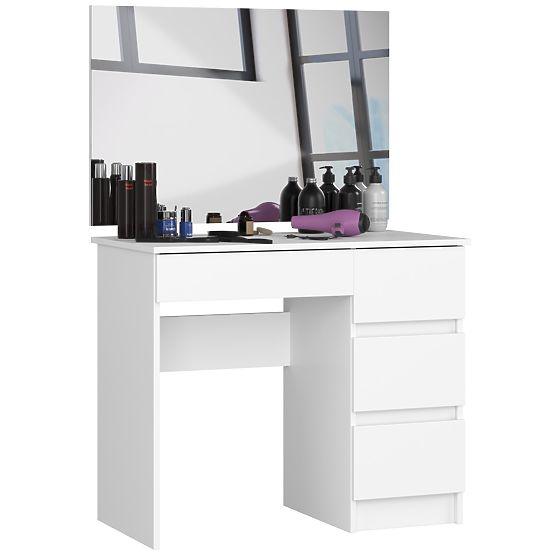 MASĂ DE TOALETĂ COSMETICĂ CU OGLINDĂ T-6/SL 900x600 DREAPTA PK ALBĂ