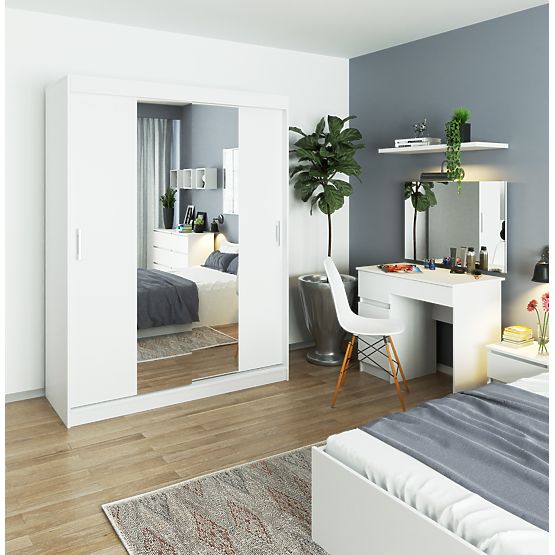 MASĂ DE TOALETĂ COSMETICĂ CU OGLINDĂ T-6/SL 900x600 DREAPTA PK ALBĂ