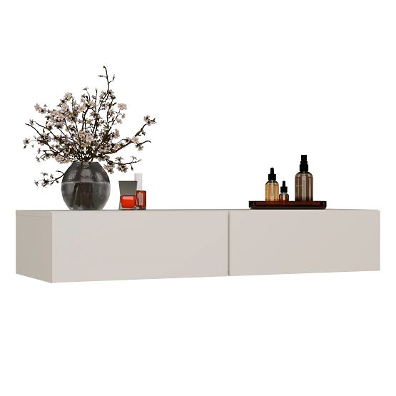 Masă de Toaletă Cosmetice Suspendată MIKA 110 cm cu 2 Sertare pentru Dormitor Culoare Cașmir Bej