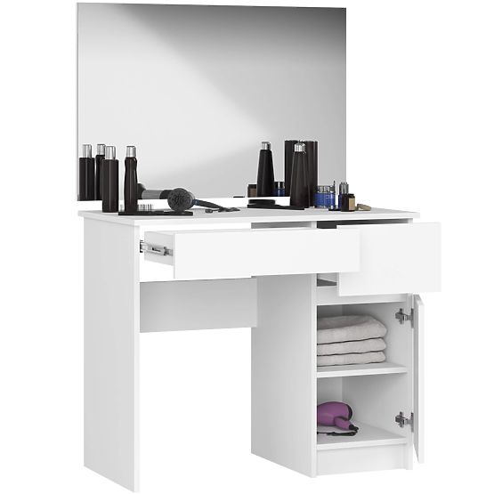 MASĂ DE TOALETĂ CU OGLINDĂ CLP P-2/SL 900x600 DREAPTA PK ALBĂ