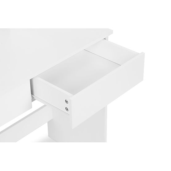 Masa de toaletă mare cu oglindă și iluminare LED 3 culori rafturi sertare ModernHome