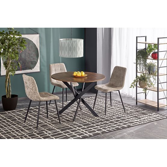 Masa EDGAR, blat - nuc, picioare - negre (2p=1buc)