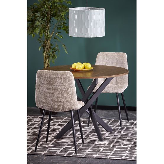 Masa EDGAR, blat - nuc, picioare - negre (2p=1buc)