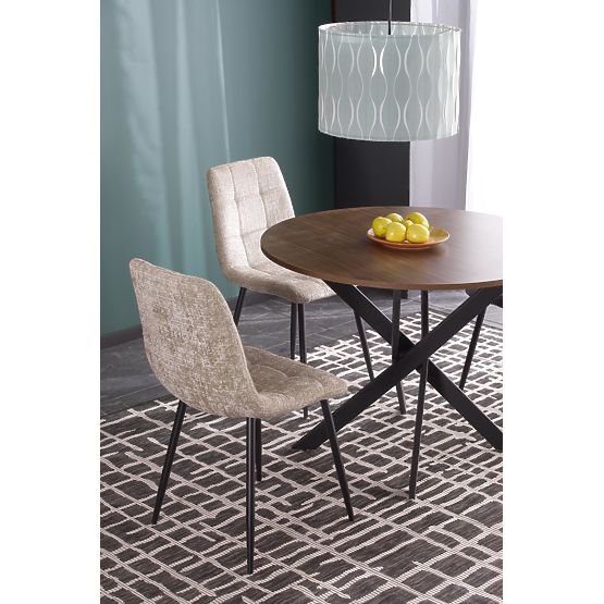 Masa EDGAR, blat - nuc, picioare - negre (2p=1buc)