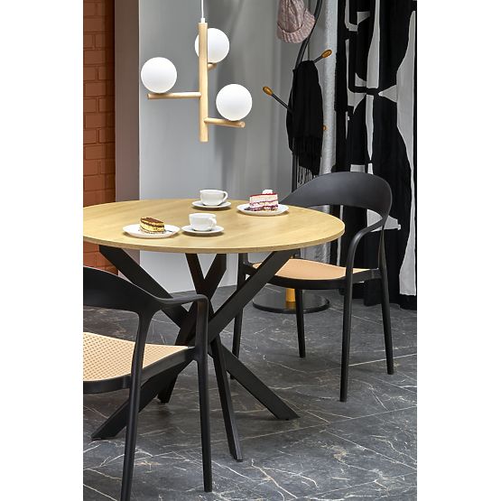 Masa EDGAR, blat - stejar auriu, picioare - negre (2p=1buc)