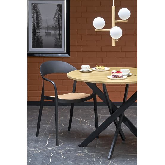 Masa EDGAR, blat - stejar auriu, picioare - negre (2p=1buc)