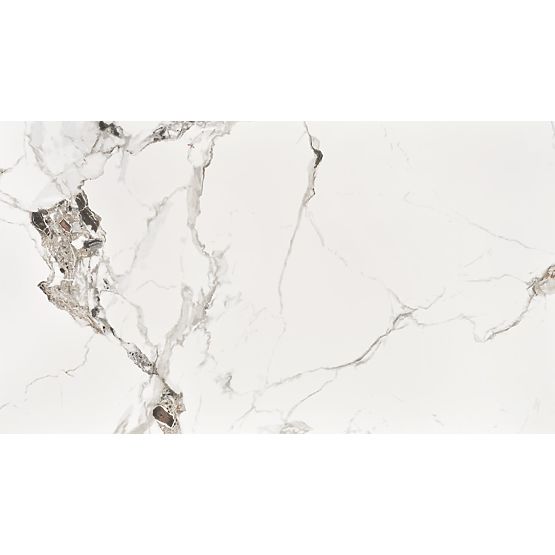 Masă EMILIO 120 blat - marmură albă, picioare - negre (2p=1buc)