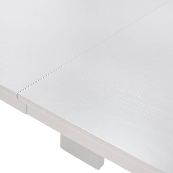 Masa extensibilă Audrey 160-240 cm, ovală, albă, cu caneluri, forme rotunjite