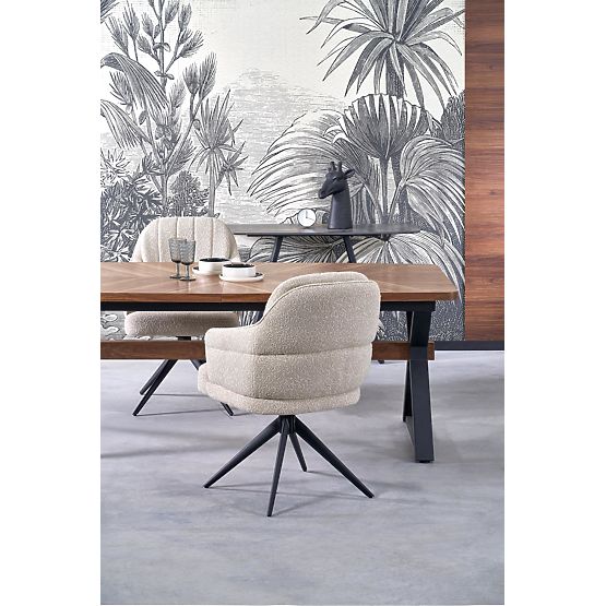 Masă extensibilă BARON, nuc / negru (2p=1buc)