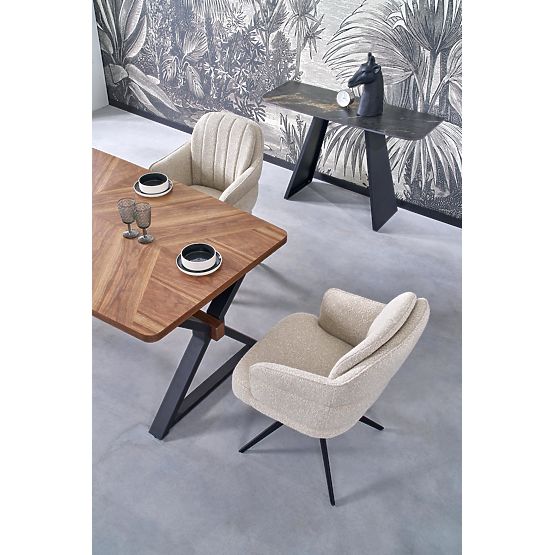 Masă extensibilă BARON, nuc / negru (2p=1buc)