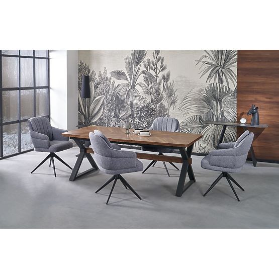 Masă extensibilă BARON, nuc / negru (2p=1buc)