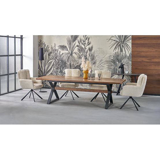 Masă extensibilă BARON, nuc / negru (2p=1buc)