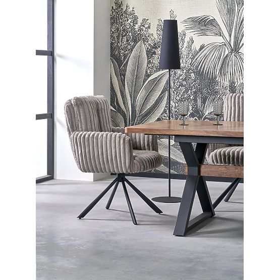 Masă extensibilă BARON, nuc / negru (2p=1buc)