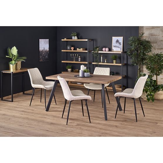 Masa extensibilă BERLIN 140-180 cm, blat - nuc, cadru - negru (2p=1buc)